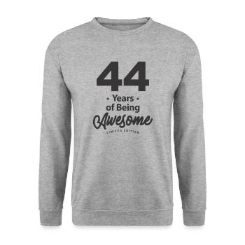 44 Jahre Awesome 44. Geburtstag - Unisex Pullover - Weißgrau meliert - Vorne - Alina (178cm) & Michal (187cm)