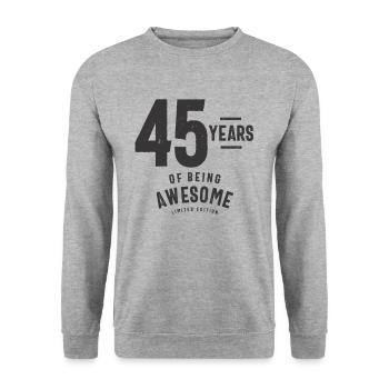 45 Jahre Awesome 45. Geburtstag - Unisex Pullover - Weißgrau meliert - Vorne - Alina (178cm) & Michal (187cm)