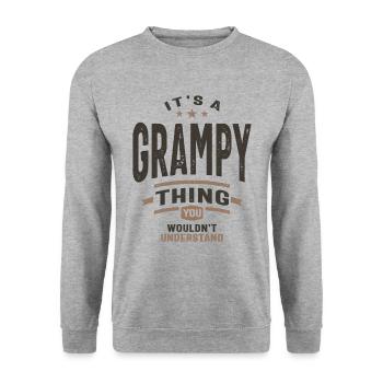 Mens It's a Grampy Thing Funny Dad Grandpa - Unisex Sweatshirt - salt & pepper - Front - Alina (178cm) & Michal (187cm)