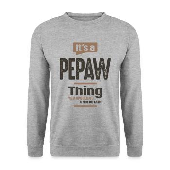 Mens It's a Pepaw Thing Funny Dad Grandpa - Unisex Sweatshirt - salt & pepper - Front - Alina (178cm) & Michal (187cm)