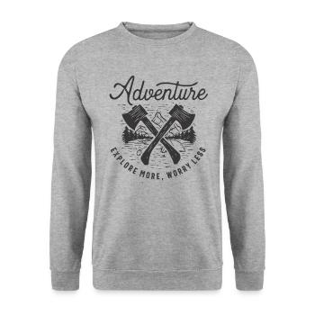 Explore More, Worry Less Outdoor Adventure - Unisex Sweatshirt - salt & pepper - Front - Alina (178cm) & Michal (187cm)