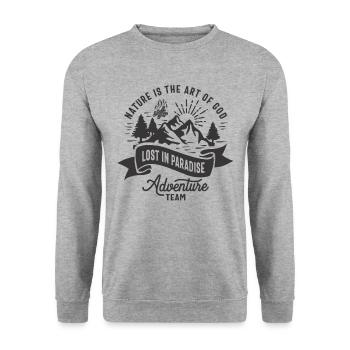 Nature is The Art Of God Lost in Paradise Adventur - Unisex Sweatshirt - salt & pepper - Front - Alina (178cm) & Michal (187cm)