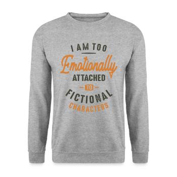 Emotionally Attached to Fictional Characters Funny - Unisex Sweatshirt - salt & pepper - Front - Alina (178cm) & Michal (187cm)