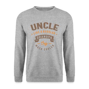 Uncle Like a Regular Grandpa Only Much Cooler - Unisex Sweatshirt - salt & pepper - Front - Alina (178cm) & Michal (187cm)