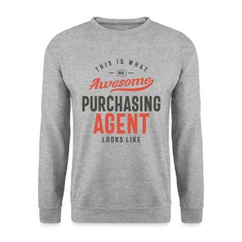 Funny Awesome Purchasing Agent Job Occupation - Unisex Sweatshirt - salt & pepper - Front - Alina (178cm) & Michal (187cm)