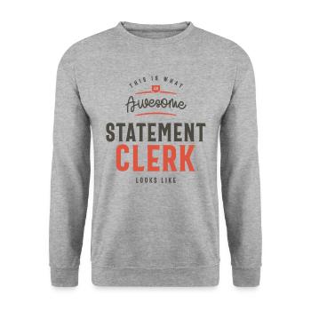 Funny Awesome Statement Clerk Job Occupation - Unisex Sweatshirt - salt & pepper - Front - Alina (178cm) & Michal (187cm)