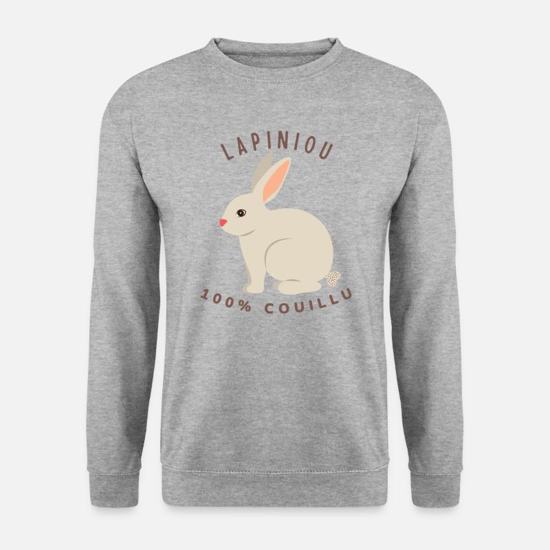 Lapiniou 100% couillu - Sweat-shirt Unisexe - gris chiné