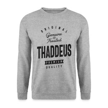 Nom personnalisé Thaddeus authentique et fiable - Sweat-shirt Unisexe - gris chiné - Devant - Alina (178cm) & Michal (187cm)