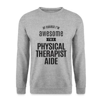 Großartig, ich bin ein Physiotherapeut Helfer - Unisex Pullover - Weißgrau meliert - Vorne - Alina (178cm) & Michal (187cm)