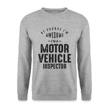Großartig, ich bin ein Kfz-Inspektor - Unisex Pullover - Weißgrau meliert - Vorne - Alina (178cm) & Michal (187cm)