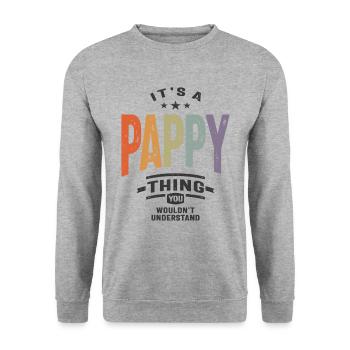 Mens It's a Pappy Thing Funny Dad Grandpa - Unisex Sweatshirt - salt & pepper - Front - Alina (178cm) & Michal (187cm)