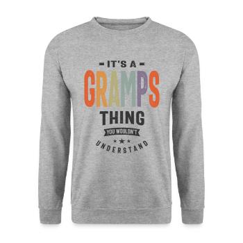 Mens It's a Gramps Thing Funny Dad Grandpa - Unisex Sweatshirt - salt & pepper - Front - Alina (178cm) & Michal (187cm)