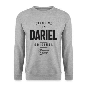 Croyez-moi, je suis Dariel Nom personnalisé - Sweat-shirt Unisexe - gris chiné - Devant - Alina (178cm) & Michal (187cm)
