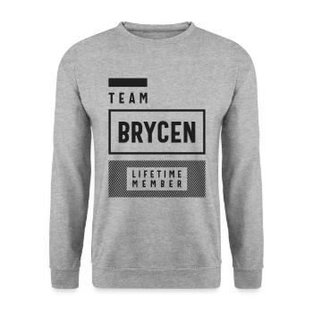 Team Brycen Lifetime Member - Unisex Sweatshirt - salt & pepper - Front - Alina (178cm) & Michal (187cm)