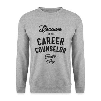 Career Counselor Job Title Profession - Unisex Sweatshirt - salt & pepper - Front - Alina (178cm) & Michal (187cm)