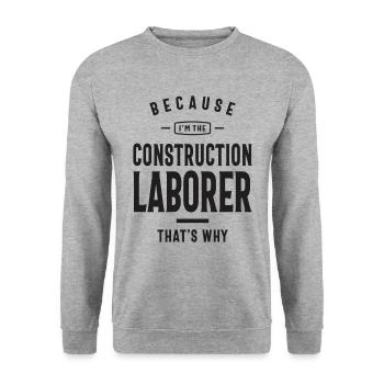 Construction Laborer Job Title Profession - Unisex Sweatshirt - salt & pepper - Front - Alina (178cm) & Michal (187cm)