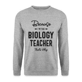 Biology Teacher Job Title Profession - Unisex Sweatshirt - salt & pepper - Front - Alina (178cm) & Michal (187cm)
