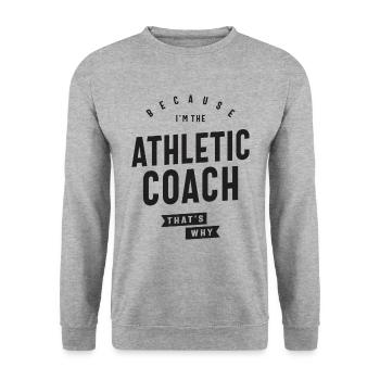 Athletic Coach Berufsbezeichnung Beruf - Unisex Pullover - Weißgrau meliert - Vorne - Alina (178cm) & Michal (187cm)