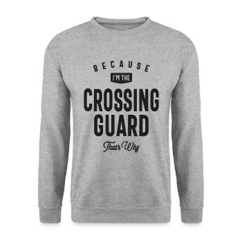 Berufsbezeichnung "Crossing Guard" Beruf - Unisex Pullover - Weißgrau meliert - Vorne - Alina (178cm) & Michal (187cm)