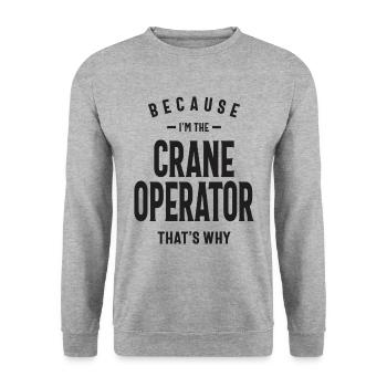 Crane Operator Job Title Profession - Unisex Sweatshirt - salt & pepper - Front - Alina (178cm) & Michal (187cm)