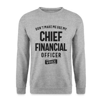 Chief Financial Officer Beruf - Unisex Pullover - Weißgrau meliert - Vorne - Alina (178cm) & Michal (187cm)