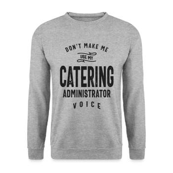 Catering-Administrator Beruf - Unisex Pullover - Weißgrau meliert - Vorne - Alina (178cm) & Michal (187cm)