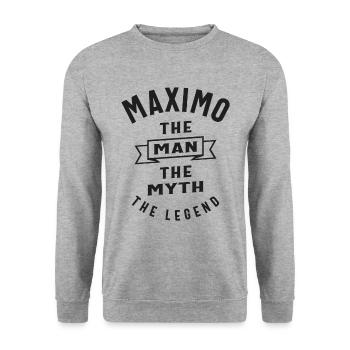 Nom personnalisé maximo - Sweat-shirt Unisexe - gris chiné - Devant - Alina (178cm) & Michal (187cm)