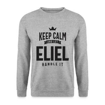 Eliel Nom personnalisé - Sweat-shirt Unisexe - gris chiné - Devant - Alina (178cm) & Michal (187cm)