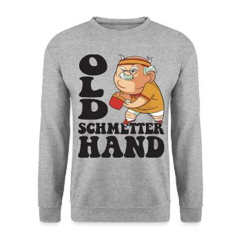 Old butterfly hand outfit for table tennis players - Unisex Sweatshirt - salt & pepper - Front - Alina (178cm) & Michal (187cm)