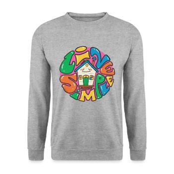 Vivre une -maison simple - Sweat-shirt Unisexe - gris chiné - Devant - Alina (178cm) & Michal (187cm)