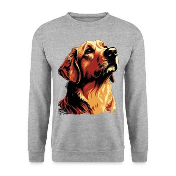 Labrador Dogs Maman et Labfather Papa Golden - Sweat-shirt Unisexe - gris chiné - Devant - Alina (178cm) & Michal (187cm)