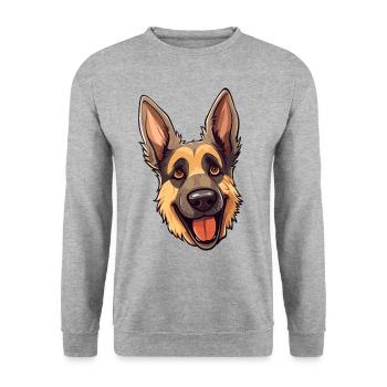 Just A Girl Who Loves German Shepherd für - Unisex Pullover - Weißgrau meliert - Vorne - Alina (178cm) & Michal (187cm)