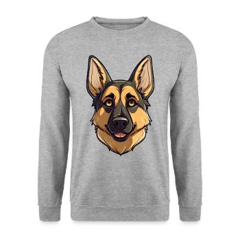 Just A Girl Who Loves German Shepherd für - Unisex Pullover - Weißgrau meliert - Vorne - Alina (178cm) & Michal (187cm)