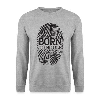 DNA Born To Boule Fingerabdruck Bouler - Unisex Pullover - Weißgrau meliert - Vorne - Alina (178cm) & Michal (187cm)