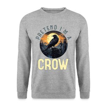 Faites semblant d’être un corbeau Simple costume d’Halloween - Sweat-shirt Unisexe - gris chiné - Devant - Alina (178cm) & Michal (187cm)