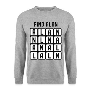 Finde die (anale) Wortsuche von Alan - Unisex Pullover - Weißgrau meliert - Vorne - Alina (178cm) & Michal (187cm)