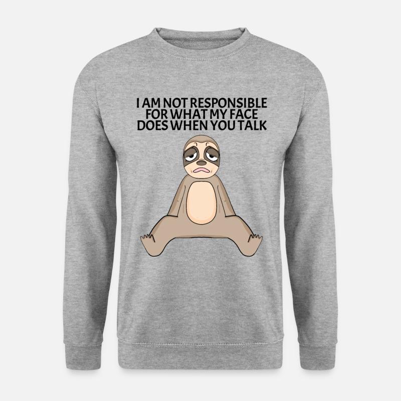 Lustige Sprüche Faultier - Unisex Pullover - Weißgrau meliert