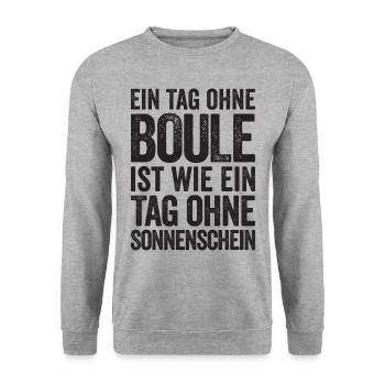 Ein Tag ohne Boule ist wie... Bouler Boulespieler - Unisex Pullover - Weißgrau meliert - Vorne - Alina (178cm) & Michal (187cm)