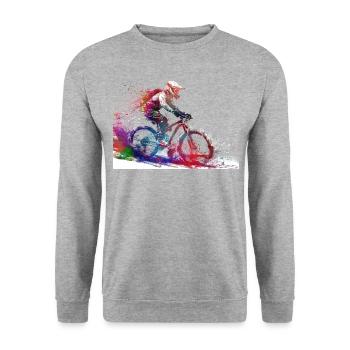 BMX rider #sport #bike - Unisex Sweatshirt - salt & pepper - Front - Alina (178cm) & Michal (187cm)