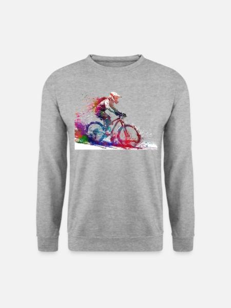 BMX Fahrer #sport #bike - Unisex Pullover - Weißgrau meliert