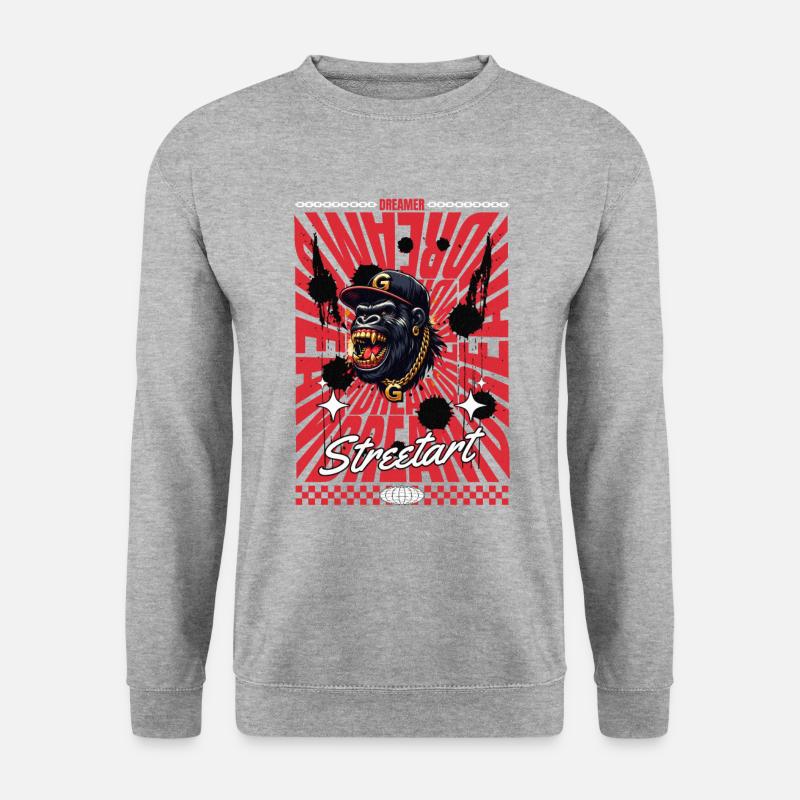Streetart - Unisex Pullover - Weißgrau meliert