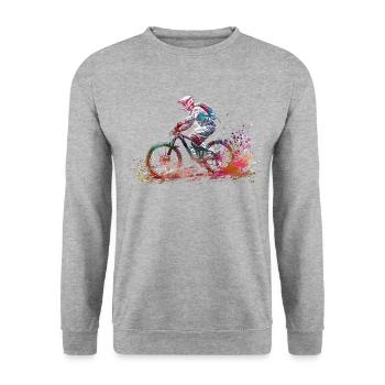BMX Fahrer #sport #bike - Unisex Pullover - Weißgrau meliert - Vorne - Alina (178cm) & Michal (187cm)