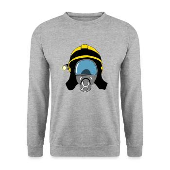 Feuerwehr - Unisex Pullover - Weißgrau meliert - Vorne - Alina (178cm) & Michal (187cm)
