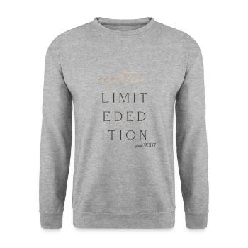 18th Birthday limited edition since 2007 Gift - Unisex Sweatshirt - salt & pepper - Front - Alina (178cm) & Michal (187cm)