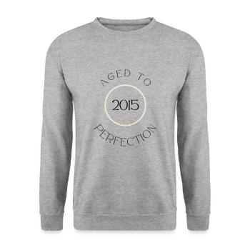 10th Birthday, aged to perfection 2015, gift - Unisex Sweatshirt - salt & pepper - Front - Alina (178cm) & Michal (187cm)