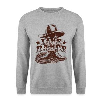 Line dance - Linedancing Country Fan - Gift - Unisex Sweatshirt - salt & pepper - Front - Alina (178cm) & Michal (187cm)