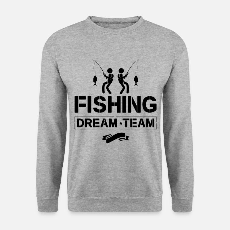 Fishing Dream Team - Unisex Pullover - Weißgrau meliert