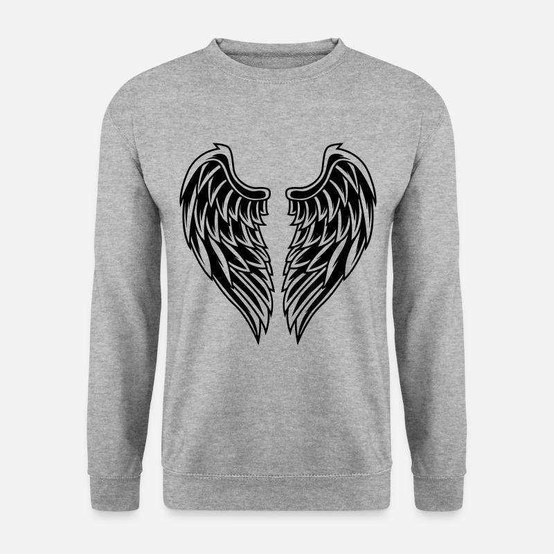Flügel Symbol Engel - Unisex Pullover - Weißgrau meliert