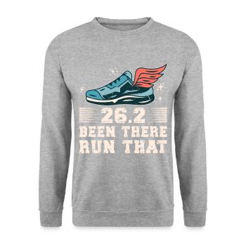 26.2 Been There Run That Marathon - Unisex Pullover - Weißgrau meliert - Vorne - Alina (178cm) & Michal (187cm)