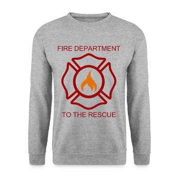 fire department to the rescure - Feuewehr sauve - Sweat-shirt Unisexe - gris chiné - Devant - Alina (178cm) & Michal (187cm)